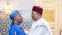 Mahamadou Issoufou reçu au palais présidentiel gabonais