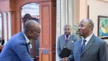 Ali Bongo échange avec trois de ses ministres
