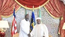 Georges Weah reçu en audience par Ali Bongo