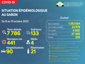 Coronavirus au Gabon&nbsp;: point journalier du 10 octobre 2021