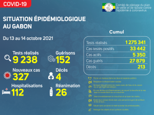 Coronavirus au Gabon&nbsp;: point journalier du 14 octobre 2021