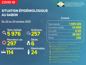 Coronavirus au Gabon&nbsp;: point journalier du 24 octobre 2021