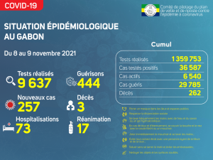 Coronavirus au Gabon&nbsp;: point journalier du 9 novembre 2021