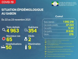 Coronavirus au Gabon&nbsp;: point journalier du 23 novembre 2021