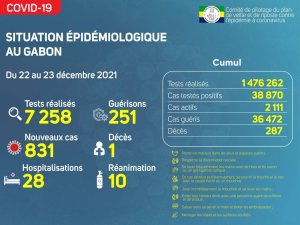 Coronavirus au Gabon&nbsp;: point journalier du 23 décembre 2021
