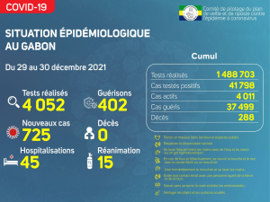 Coronavirus au Gabon&nbsp;: point journalier du 30 décembre 2021