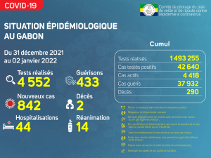 Coronavirus au Gabon&nbsp;: point journalier du 2 janvier 2022