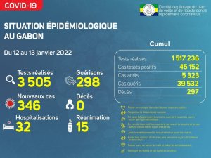Coronavirus au Gabon&nbsp;: point journalier du 13 janvier 2022
