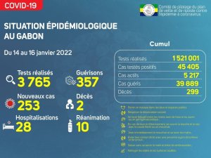 Coronavirus au Gabon&nbsp;: point journalier du 16 janvier 2022