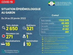 Coronavirus au Gabon&nbsp;: point journalier du 25 janvier 2022